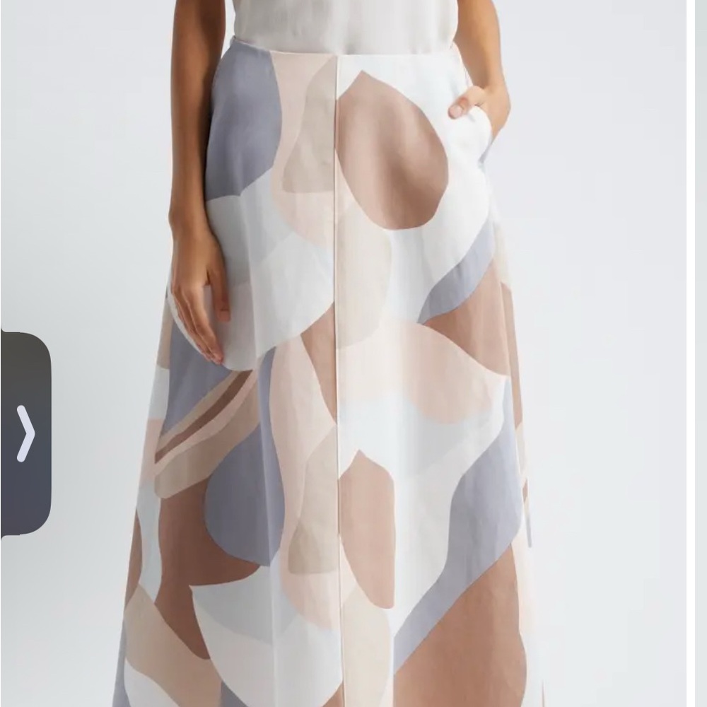 Marimekko NWOT  geo print A-line maxi skirt. Size 42.